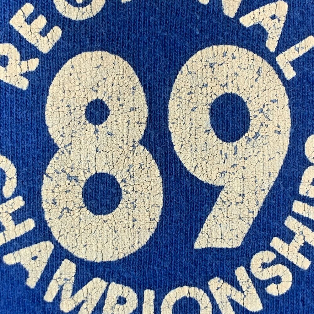 Vintage 80s Gymnastics Championships T Shirt Bryan Texas USA Blue Unisex L Large - Picture 8 of 12